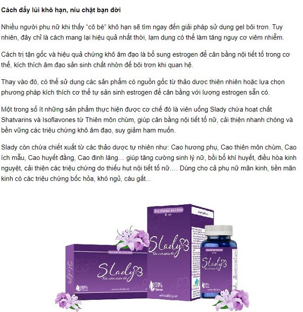 Giải pháp khắc phục "khô hạn" ở phụ nữ
