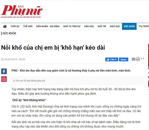 Báo Phunuonline.com.vn đưa ra lời khuyên cho chị em khi bị “khô hạn”